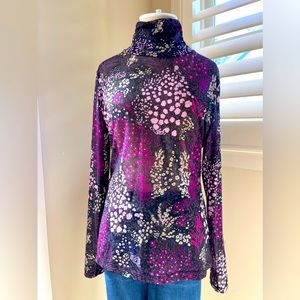 WHBM Sheer fall floral top Large